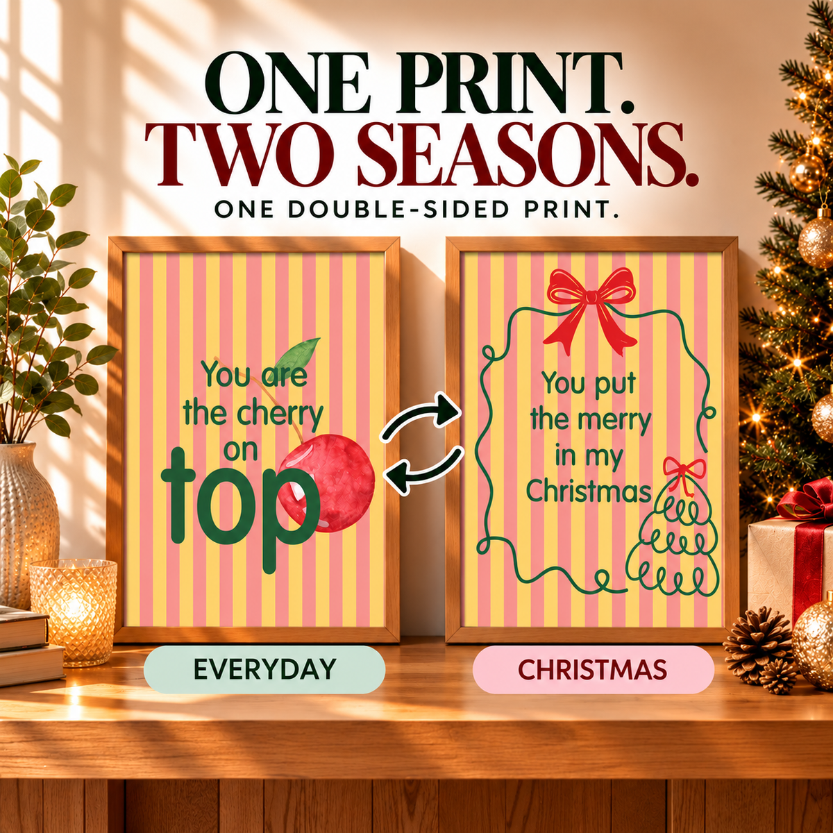 Christmas Romantic Forever Print | Double Sided