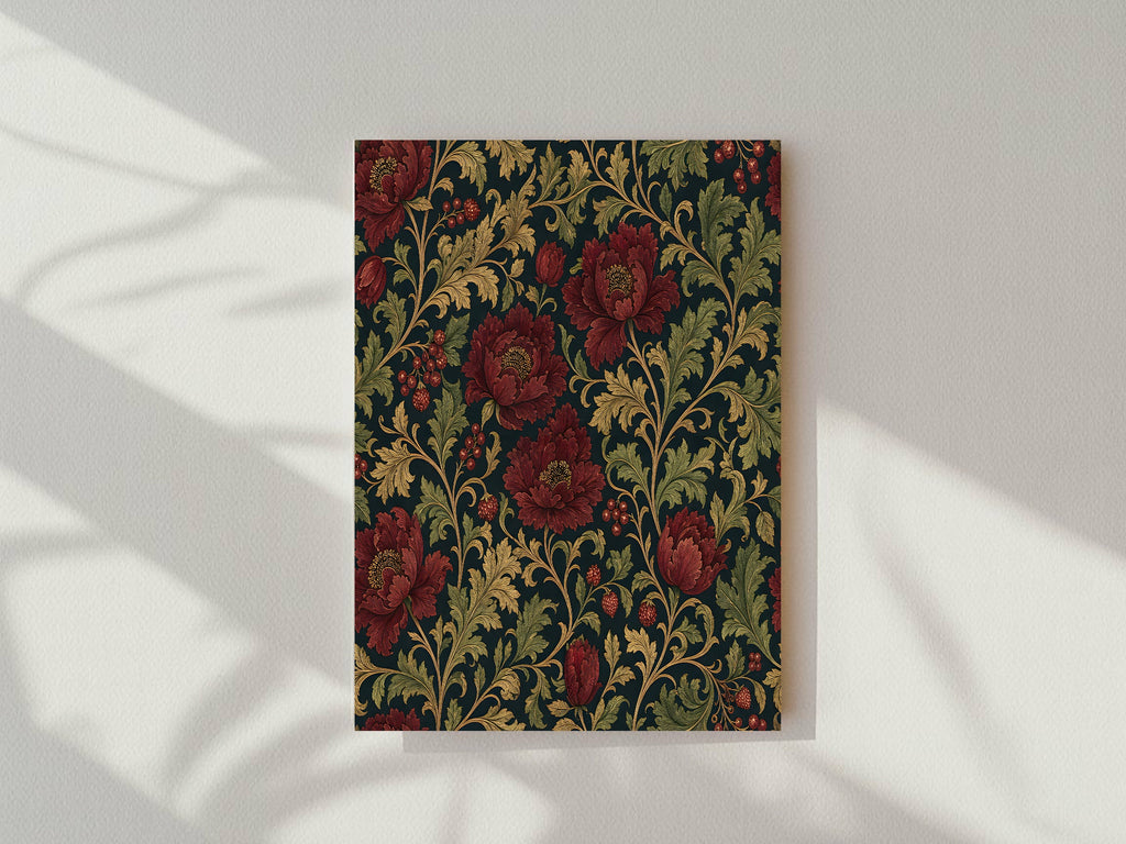 Victorian Winter Christmas Wedding Invitations | Dark Romantic Floral