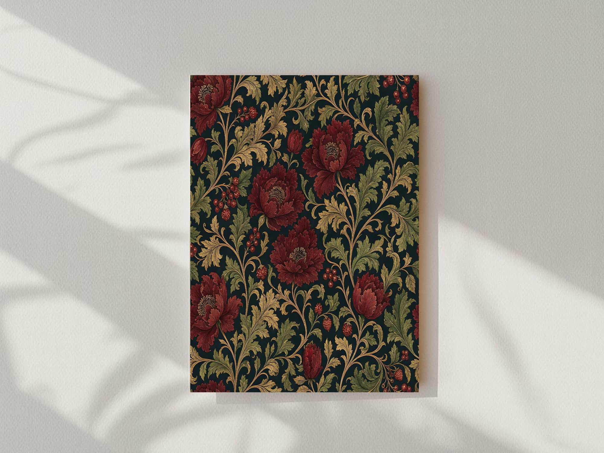 Victorian Winter Christmas Wedding Invitations | Dark Romantic Floral