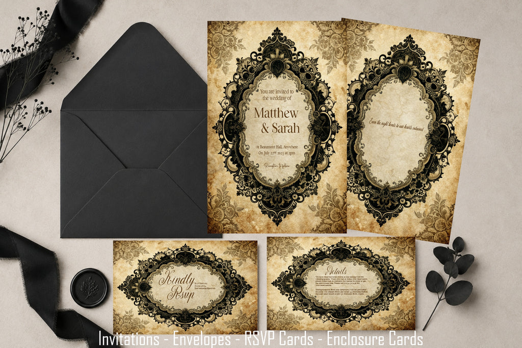 Black Lace Oval Frame Personalised Wedding Keepsake Print