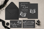 Personalised Gothic Wedding Enclosure Cards | Pack of 10