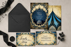 Gothic Circus Wedding Invitation Suite | RSVP & Details Cards
