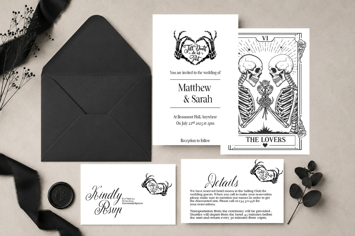 The Lovers Tarot Complete Wedding Signage Bundle | White