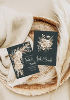 Dark Boho Wedding Party Invitations & Envelopes | Pack of 10
