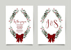 Mistletoe & Bow Wedding Party Invitations & Envelopes | Pack of 10