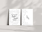 Monochrome Floral Wedding Party Invitations & Envelopes | Pack of 10