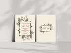 Christmas Greenery Wedding Party Invitations & Envelopes | Pack of 10