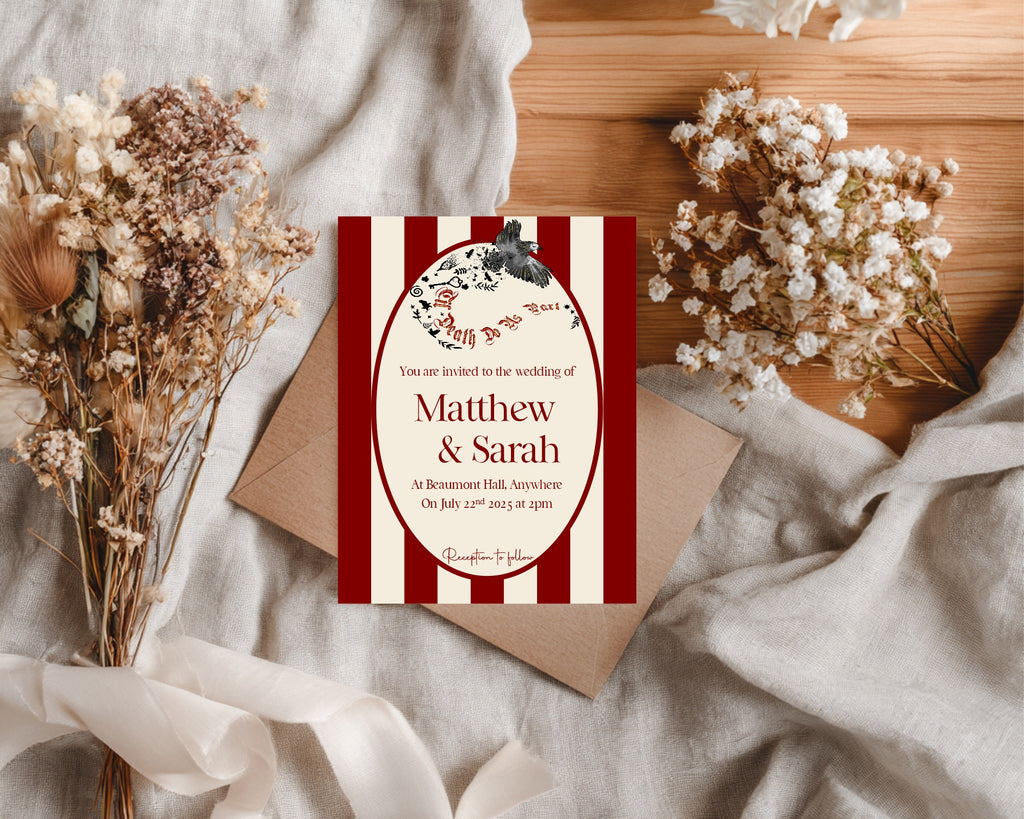 Gothic Bird Til Death Do Us Part Wedding Sign – Double Sided Forever Print