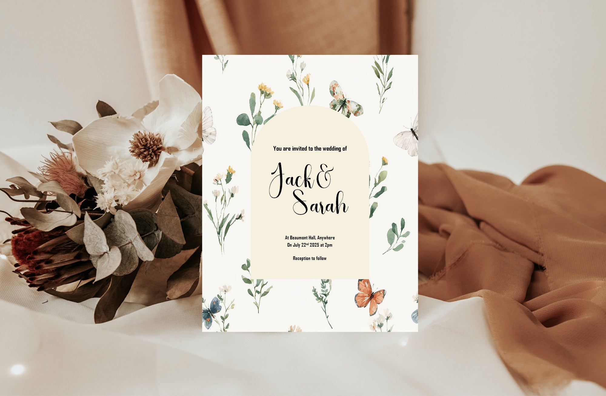 Spring Wild Flowers Wedding Welcome Sign