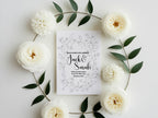Monochrome Floral Wedding Party Invitations & Envelopes | Pack of 10