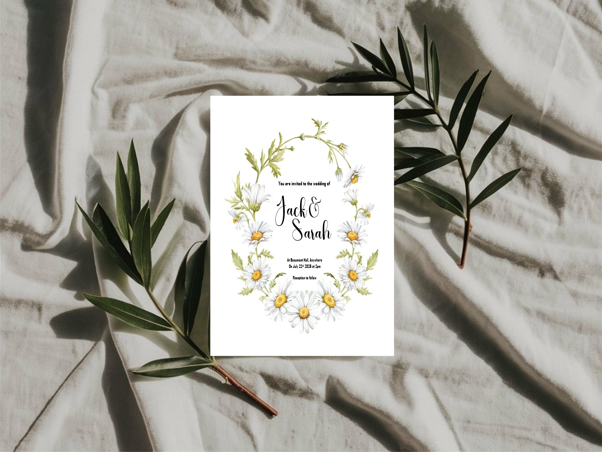 Daisy Flower Wedding Welcome Sign