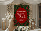 Floral Christmas Patterned Wedding Party Invitations & Envelopes | Pack of 10