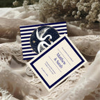 Celestial Swan In Love Wedding Invitations – Alternative Striped Moon Party Invites (Pack of 10)