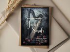 Gothic Harp & Rose Wedding Party Invitations & Envelopes | Pack of 10
