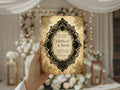 Black Lace Oval Frame Wedding Invitation Suite Bundle