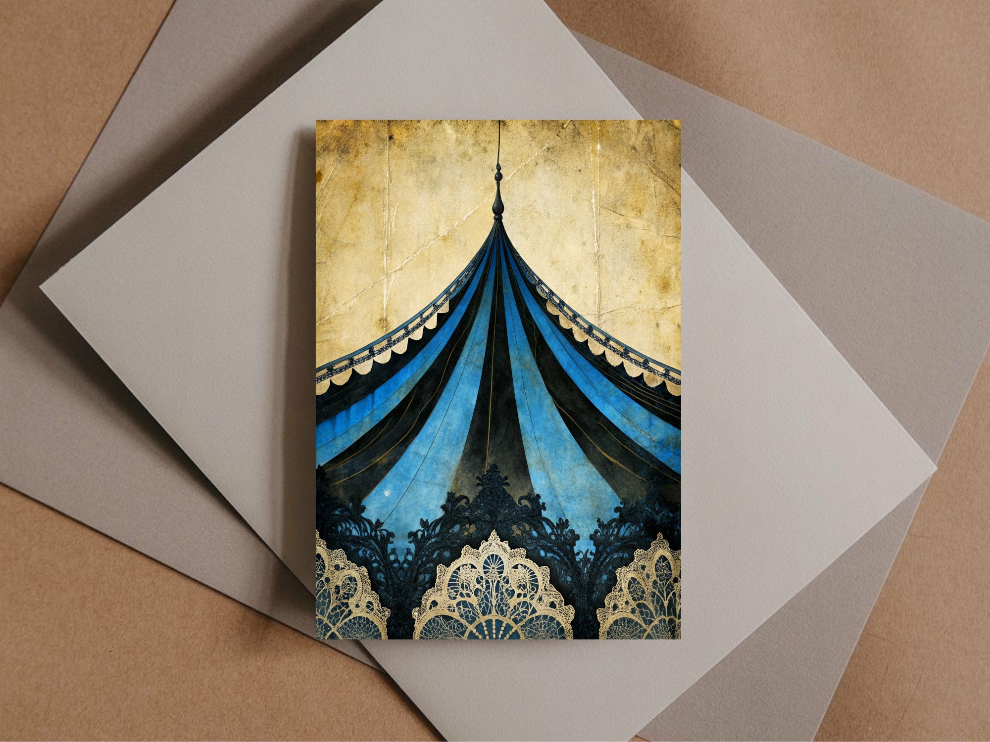Pack of 10 Alternative Gothic Dark Romance Circus Wedding Invitations
