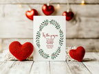Mistletoe Wreath Tis' The Season Wedding Party Invitations & Envelopes | Pack of 10