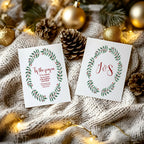 Mistletoe Wreath Tis' The Season Wedding Party Invitations & Envelopes | Pack of 10