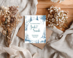 Blue Toile Winter Wedding Party Invitations & Envelopes | Pack of 10