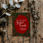 Floral Christmas Patterned Wedding Party Invitations & Envelopes | Pack of 10