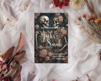 Gothic Skeletons & Roses Wedding Party Invitations & Envelopes | Pack of 10