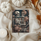 Gothic Skeletons & Roses Wedding Party Invitations & Envelopes | Pack of 10