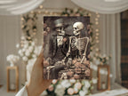 Gothic Skeleton Rose Wedding Party Invitations & Envelopes | Pack of 10