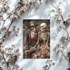 Gothic Skeleton Rose Wedding Party Invitations & Envelopes | Pack of 10