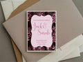 Damask Wedding Party Invitations & Envelopes | Pack of 10 | Chocolate & Pink