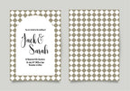 Harlequin Diamond Wedding Invitations & Envelopes – Pack of 10 | Multiple Colour Options