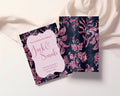 Damask Wedding Party Invitations & Envelopes | Pack of 10 | Navy & Pink