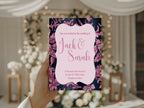 Damask Wedding Party Invitations & Envelopes | Pack of 10 | Navy & Pink