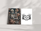 Gothic Skeletons & Roses Wedding Party Invitations & Envelopes | Pack of 10