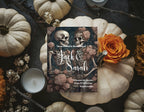 Gothic Skeletons & Roses Wedding Party Invitations & Envelopes | Pack of 10