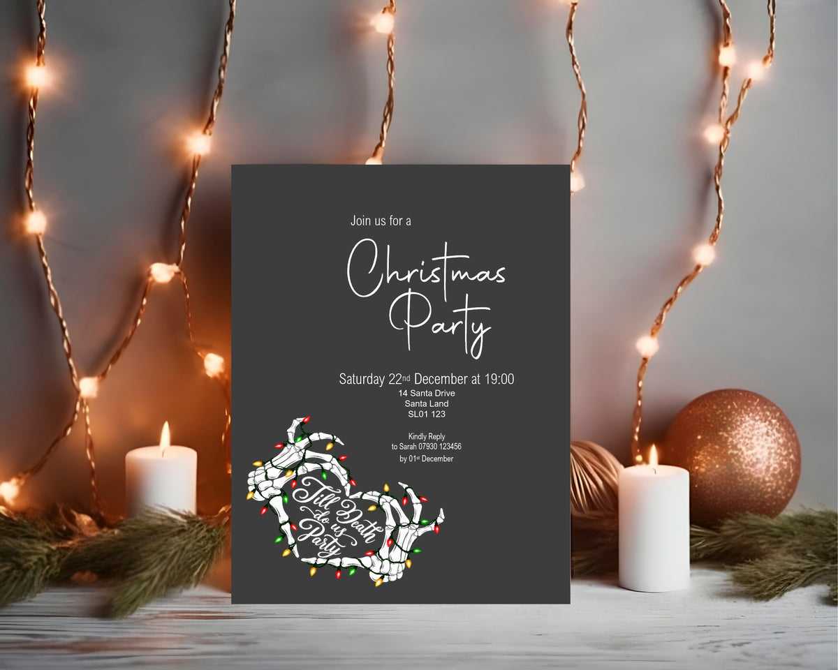 Till Death Do Us Party Christmas Party Invitations | Pack of 10 invite2