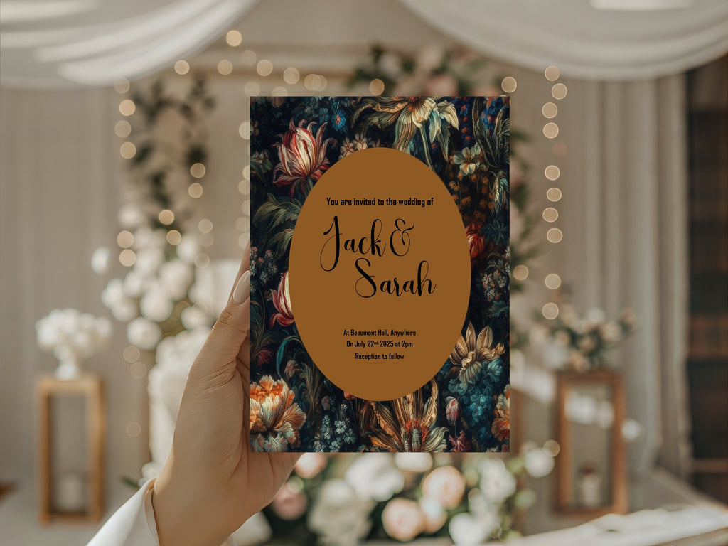Moody Floral Wedding Unplugged Sign