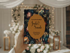 Moody Floral Wedding Unplugged Sign