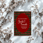 Diamond Christmas Patterned Wedding Party Invitations & Envelopes | Pack of 10