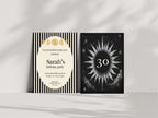 Black Celestial Birthday Invitations - personalised birthday stationery design example, image 3