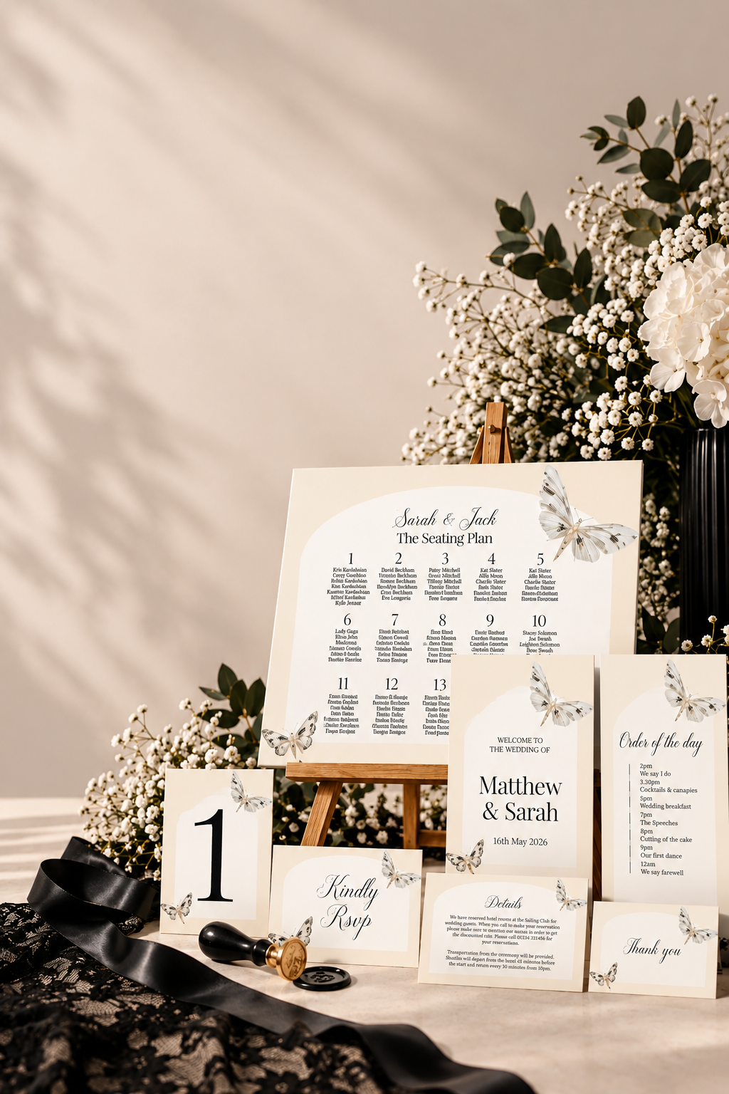 Dark Romance Vintage Moth Complete Wedding Signage Bundle – wedding signage bundle, image 2