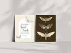 Pack of 10 Dark Romance Vintage Moth Wedding Invitations