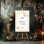 Gothic Dark Romance Vintage Moth Double Sided Forever Wedding Sign