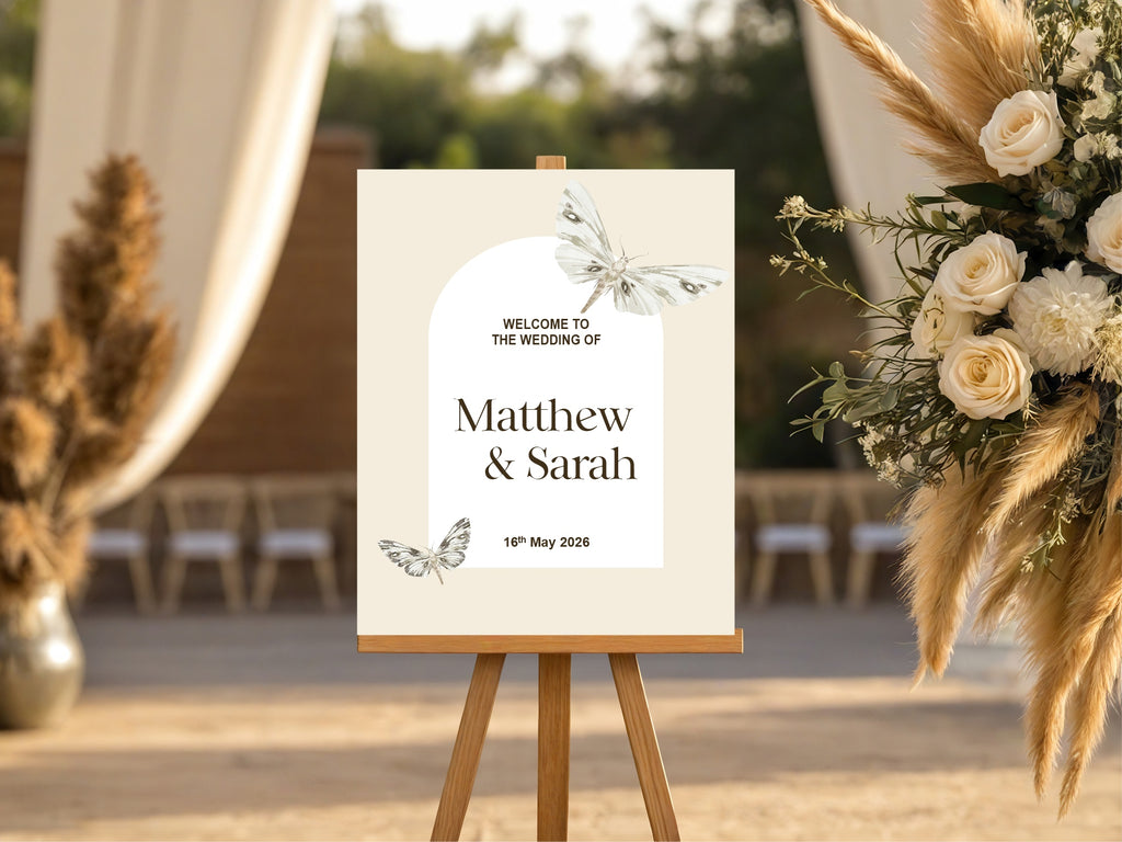 Gothic Dark Romance Vintage Moth Double Sided Forever Wedding Sign