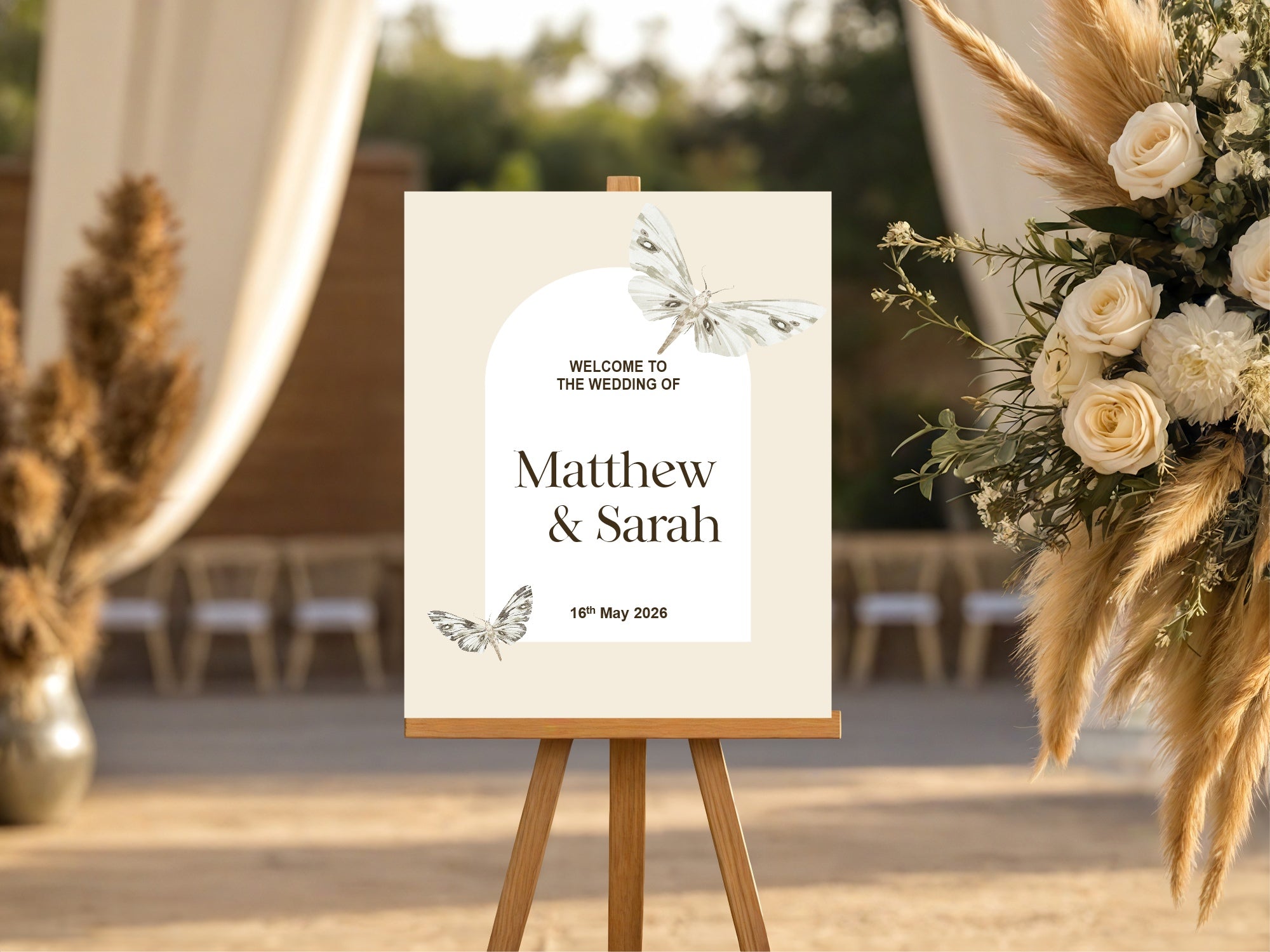 Gothic Dark Romance Vintage Moth Double Sided Forever Wedding Sign