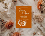 Gothic Wedding Party Invitations & Envelopes | Orange | Pack of 10