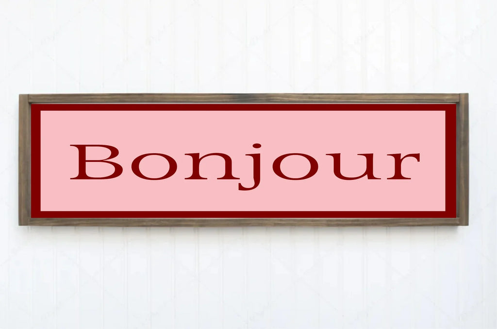 Bonjour Panoramic Print | 16"x5" Sign - Larosier Prints