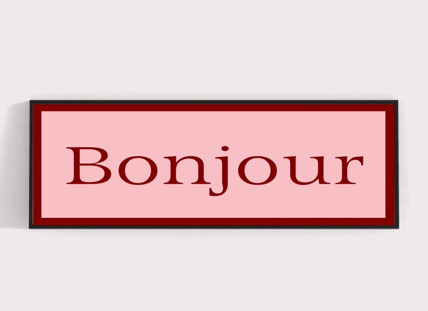 Bonjour Panoramic Print | 16"x5" Sign