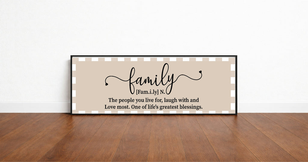 Family Definition Print | Panoramic Sign | 16"x5"