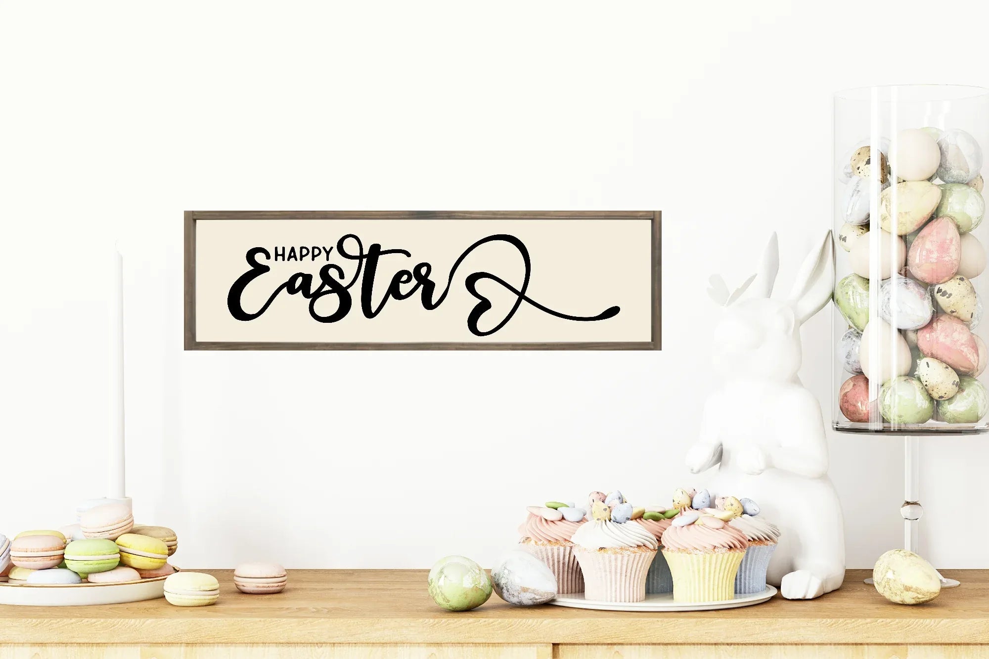 Happy Easter Print | Panoramic Sign | 16"x5" - Larosier Prints