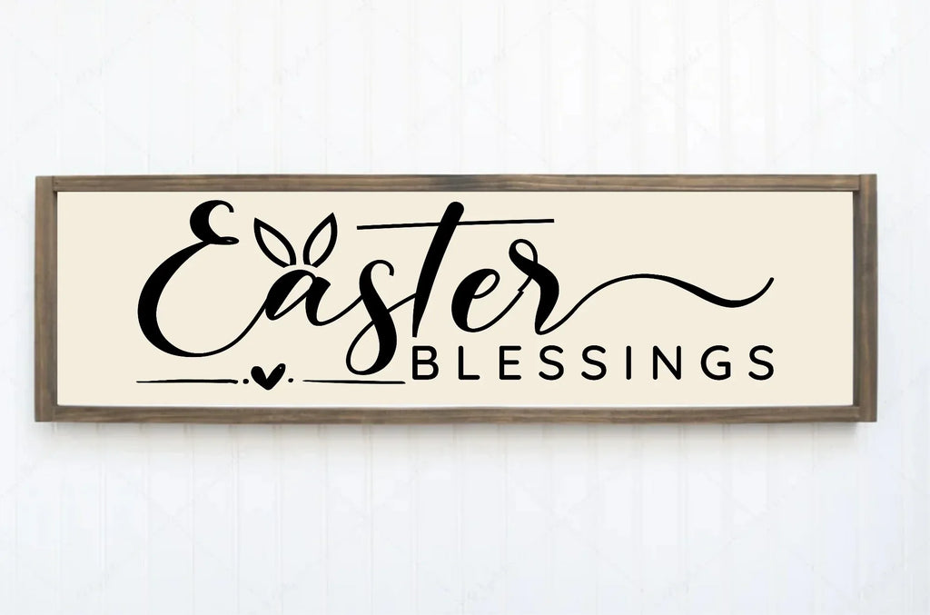 Easter Blessings Print | Panoramic Sign | 16"x5" - Larosier Prints